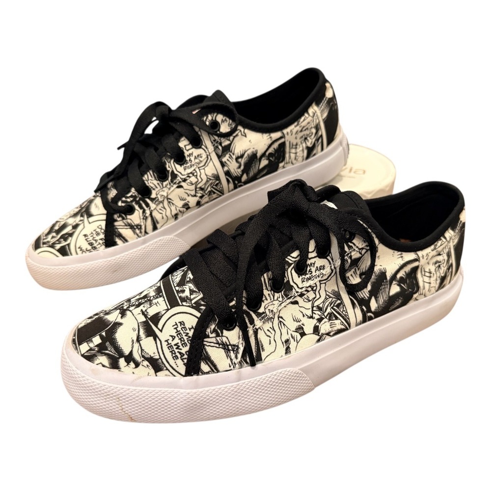 DC Shoes Marvel‎ Comics Deadpool Comic Print Low Top Sneakers Shoes M 8.5 W 10
